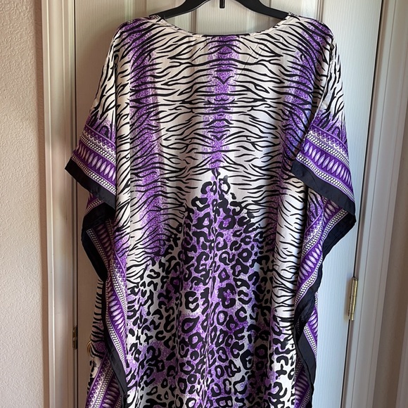 NWT JESSICA TAYLOR PURPLE & BLACK CAFTAN - Picture 6 of 9